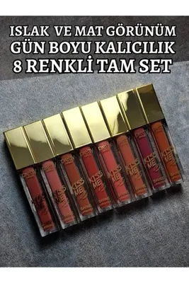 PRO 10 PRO ON 8 Renk Islak ve Mat Görünümlü Kalıcı Ruj Seti