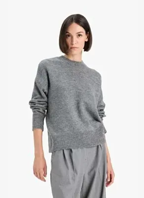 Defacto Oversize Bisiklet Yaka Düşük Omuzlu Basic Triko Kazak
