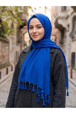 Genel Markalar Pamuklu Boncuklu Püsküllü Kadın Yazma Eşarp 110x110 cm