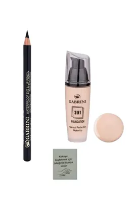 Gabrini Göz Kalemi + fondoten 1 numara + koku kartı hediye