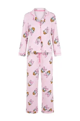 TRENDYOLMİLLA Pembe %100 Pamuklu Biyeli Daisy Duck Lisanslı Örme Pijama Takımı THMAW27PT00181