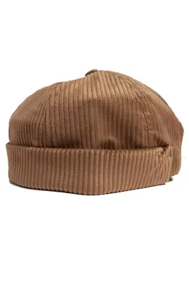 STELLA VESTİNO Unisex Fitilli Kadife Docker Sipersiz Kasket Şapka - Erkek Kadın Ayarlanabilir Tokalı Denizci Kışlık Bere Beanie Cap
