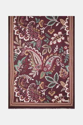 Vakko BORDO ŞAL DESENLİ KAŞMİR İPEK ŞAL
