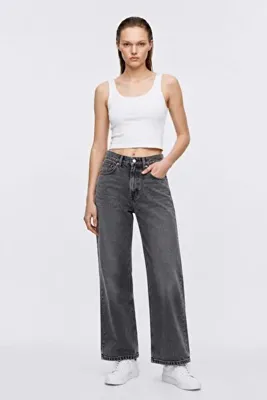 HAKKE Yüksek Bel Wide Leg Jean PANTOLON