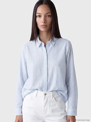 LCW EVERYDAY Çizgili Poplin Kadın Gömlek Tunik