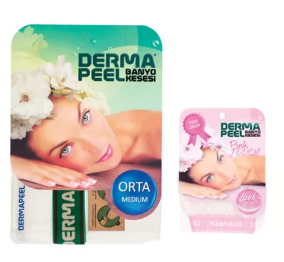 DERMAPEEL Orta Banyo Kesesi + Pink Touch Yüz Kesesi Set