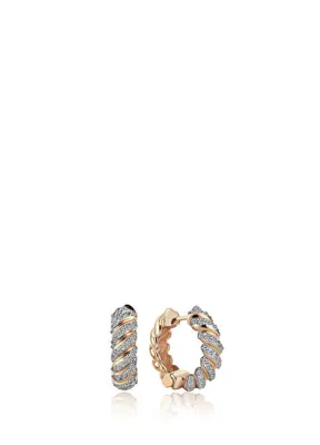 Reis Kuyumculuk Sir Mon Cher Full White 14 Ayar Rose Gold Kadın Pırlanta Küpe