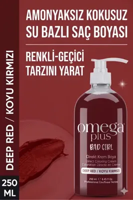 Omega Plus Bad Girl Koyu Kırmızı Geçici-renkli Amonyaksız Saç Boyası 250 ml