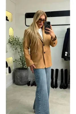 liya butik Taba Nubuk Cepli Ceket