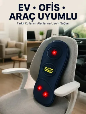 Lisinya Isıtmalı Bel Masaj Minderi Ev Ofis Araç Uyumlu Titreşimli Destek - Lisinya