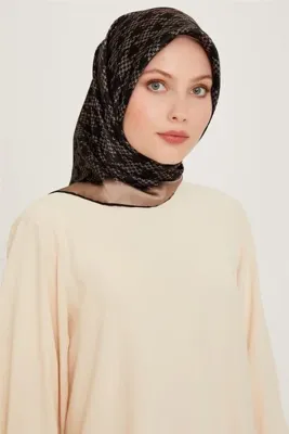 ARMİNE Klasik Desenli Twill Saf İpek Eşarp 9239D 81