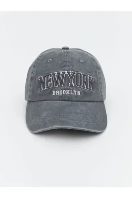 LC Waikiki Gri New York Nakışlı Kadın Kep Şapka (S6)
