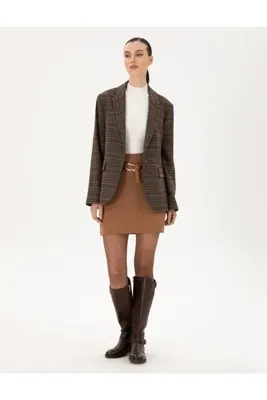 Pierre Cardin Kahverengi A Kesim Dokuma Etek 50290405-VR029