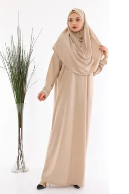 medipek Tek Parça Namaz Elbisesi Vizon