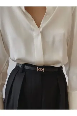 BRAND&BELT gold tokalı ince kemer modeli