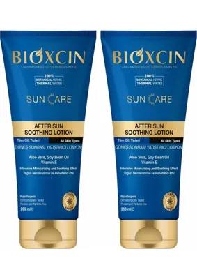 Bioxcin Sun Care Güneş Sonrası Krem Yatıştırıcı Nemlendirici Koruyucu, Aloe Vera Soya Yağı, Vitamin E, 200 ml (2 Paketi)