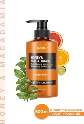 Kundal Ph Dengeleyici ve Arındırıcı Vücut Yıkama Jeli KUNDAL Honey& Macadamia Pure Body Wash (Basil&Citrus)