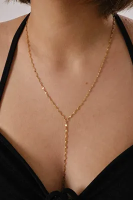 ByFlorya Jewelry Çelik Dudak Y Kolye Aynalı Zincir Kolye 1mm Zarif Minimal 50cm