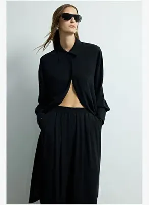 Love My Body Moda Tutkusu Önden Düğmeli Uzun Gömlek