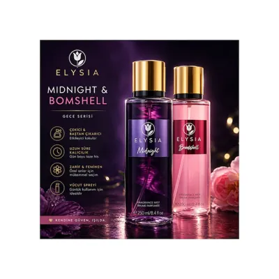 elysia Elysıa Midnight & Bombshell Kadın Vücut Spreyi Seti 2x250 Ml Kalıcı & Çekici Kokular