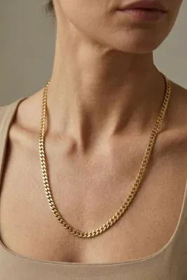 Rua Jewelry Çelik Italyan Ezme Gurmet Kolye 4 Mm Altın Renk | Kararmaz, Kadın,2 Yıl Garantili