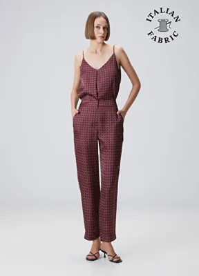 Beymen Collection Mürdüm Desenli Cigarette Pantolon