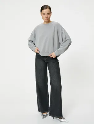 Koton Basic Sweatshirt Bisiklet Yaka Modal Karışımlı