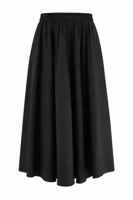Trendyol Modest Siyah Volanlı Poplin Maxi Uzun Etek TCTAW27EE00010