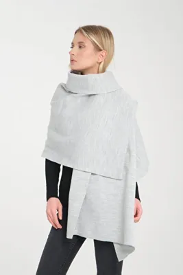 Wega Moda Düz Triko Örgü Omuz Şalı, Kadın Şık Rahat Kışlık Omuz Şalı, Omuz Aksesuarı, Puffy Atkı Omuz Şalı