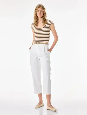 Koton Slim Fit U Yaka Kısa Kollu Çizgili Tişört