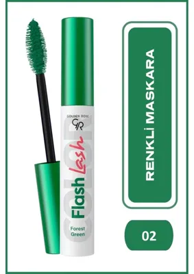 Golden Rose 8691190515737 Flash Lash Hacim Verici Renkli Maskara No:02 Forest Green Mini Boy Suya Dayanıklı
