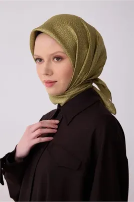Belli Tivil Saf İpek Eşarp IST 4317 - 88 Yeşil Kırçıllı Desen