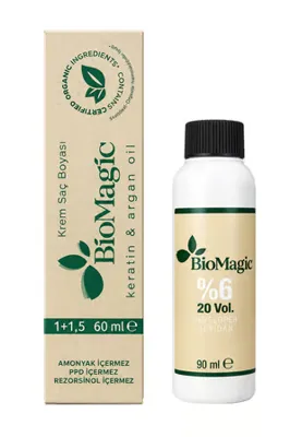 Biomagic Organik İçerikli Amonyaksız Saç Boyası 60 Ml. + Oksidan 90 Ml.