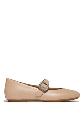 FitFlop Delicato Kristal Tokalı Bej Deri Kadın Babet