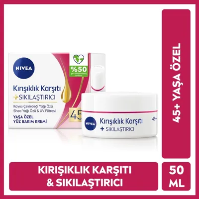 NIVEA Nivea Anti-Wrinkle Yaşlanma Karşıtı Hyalüronik Asit 45 Yaş + Gece Yüz Kremi 50 ml