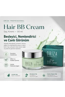 oriza Hair BB Durulanmayan Saç Bakım Kremi Kabarma Karşıtı, Elektriklenme Kontrolü ve Islak Görünüm – 50 ml