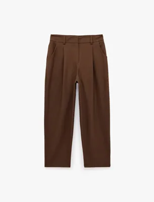 Koton Koton X Selected by Şahika Ercümen - Cepli Havuç Kesim Pileli Kumaş Pantolon