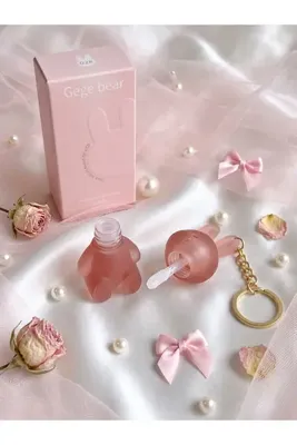 GLOWILLA Çanta Charmı ve Anahtarlıklı Sevimli Tavşan Figürlü Lip Gloss - Dudak Parlatıcısı