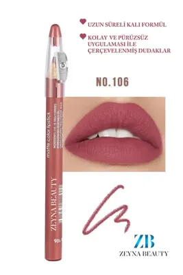 Zeyna Beauty Jumbo Dudak Kalemi Suya Dayanıklı -Matte Jumbo Lipliner Waterproof