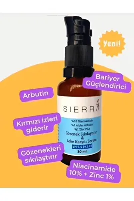 SİERRA Niacinamide Leke Karşıtı Gözenek Sıkılaştırıcı Serum