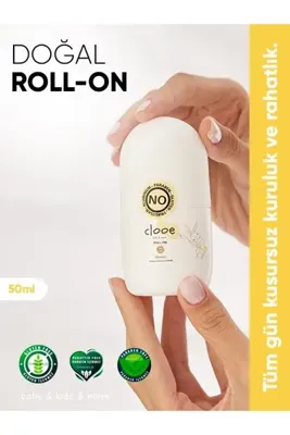 clooe organics Clooe Doğal Koltuk Altı Roll On Unisex Ter Kokusu Önleyici (50ML) - Lekesiz, Fresh, Gözenek Kapatmaz