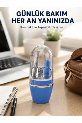 Lisinya Mavi Kişisel Bakım Seti Cımbız Makas Tırnak Makası ve Törpü -