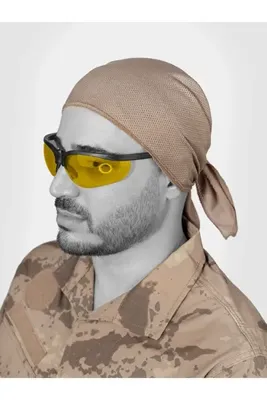 Mudeir Bandana Kayote Brown Fileli Askeri Puşi,şal,gizleme Ağı,tactical File Puşi,üçgen Fileli