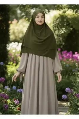 FRESCO SCARFS Tesettür Hijab Mısır Medine Ipeği Eşarp 110x110 Haki