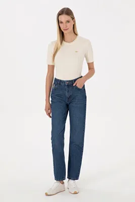 U.S. Polo Assn. Kadın Mavi Jean Straight Fit Pantolon 50316592-DN0022