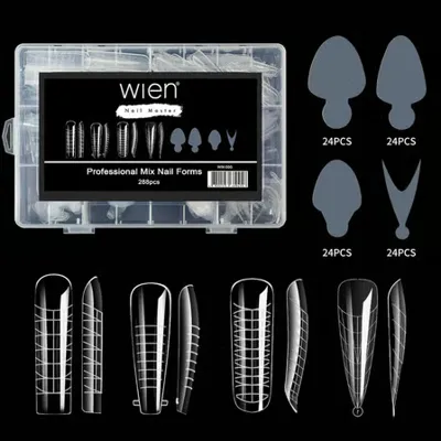 Wien Nail Master Protez Tırnak Üst Form Jel Polygel Acrygel - Akrijel ve Polijel İçin Üst Form Şablon 288li WN-003