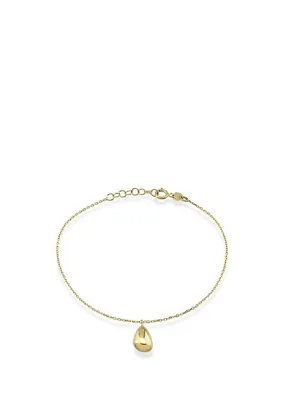 Orena Jewelry Teardrop Charm 14 Ayar Altın Kadın Bileklik