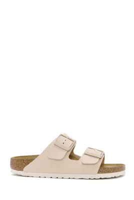 Derimod Birkenstock Kadın Bej Arizona Bf Çift Tokalı Terlik