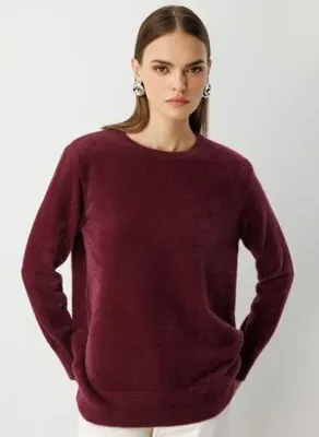 Mizalle Mor Kadın O Yaka Normal Fit Kazak M1MZ1030240020
