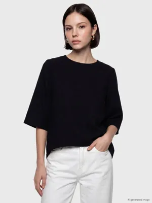 LCW Petite Bisiklet Yaka Müslin Bluz